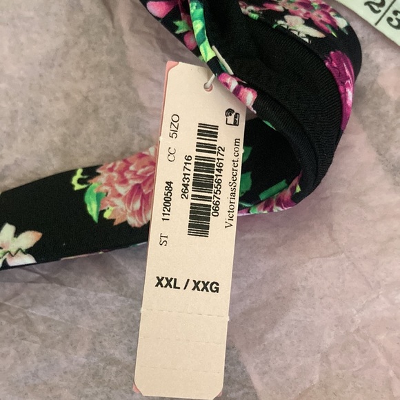 Victoria secret swim suit top nwt black floral with butterflies xxl - Picture 5 of 5